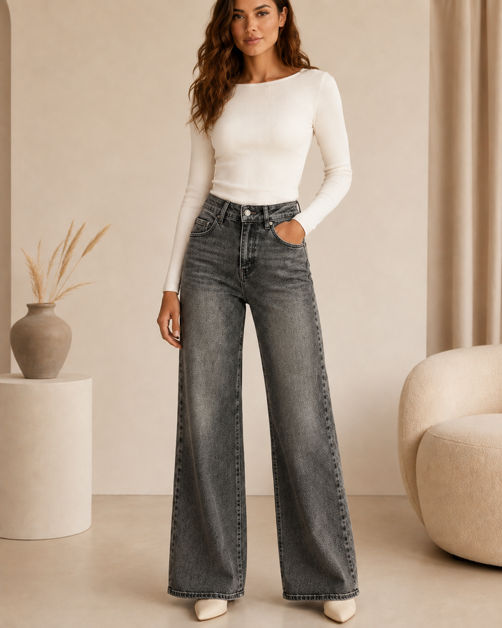 Naomi Washed Grey Wide Leg Jeans VSMISS XJ503