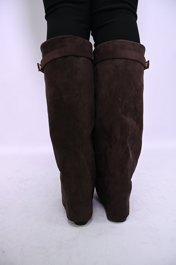 Lange Sharkboots Suède 6885