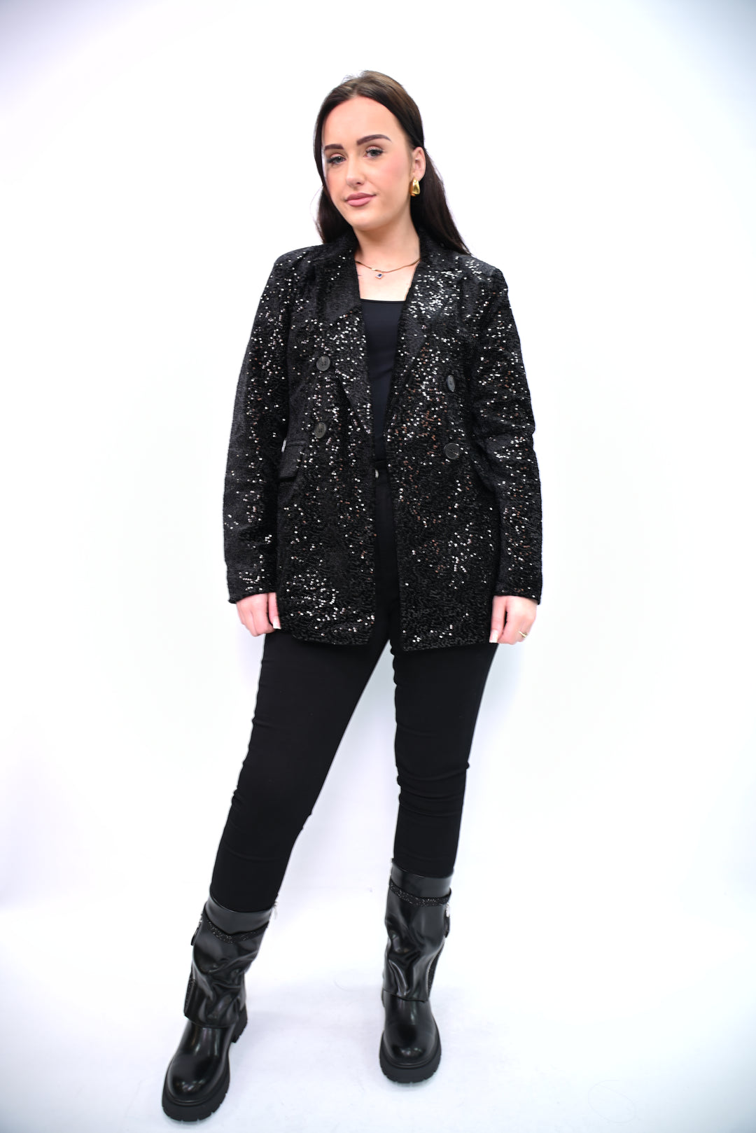 Blazer Paillette Sequin Blazer Cherry Koko 8309