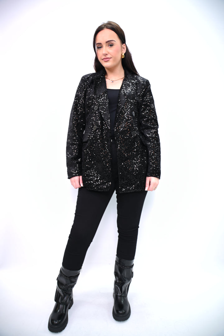 Blazer Paillette Sequin Blazer Cherry Koko 8309