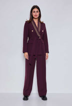 Monroe Royale Studded Blazer – Burgundy 1856