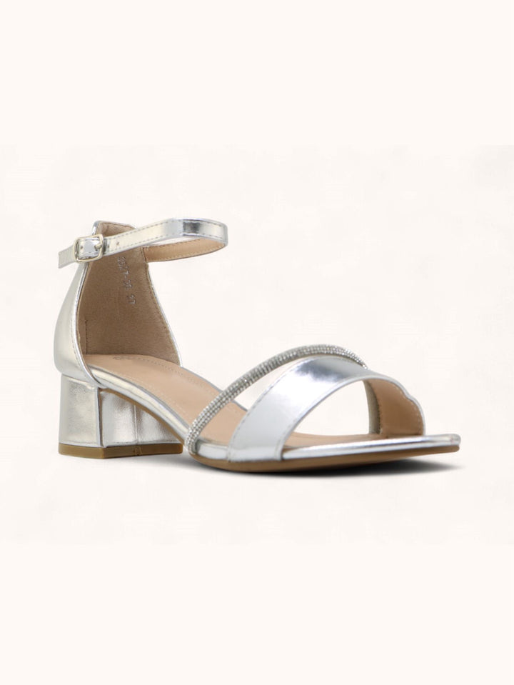 Zilveren Elegante Sandalet met Strass 3527-30