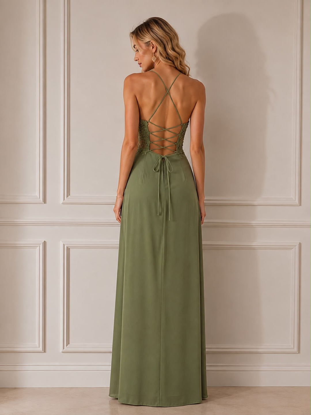 Elara Lace Galajurk – Olijfgroen M-5005