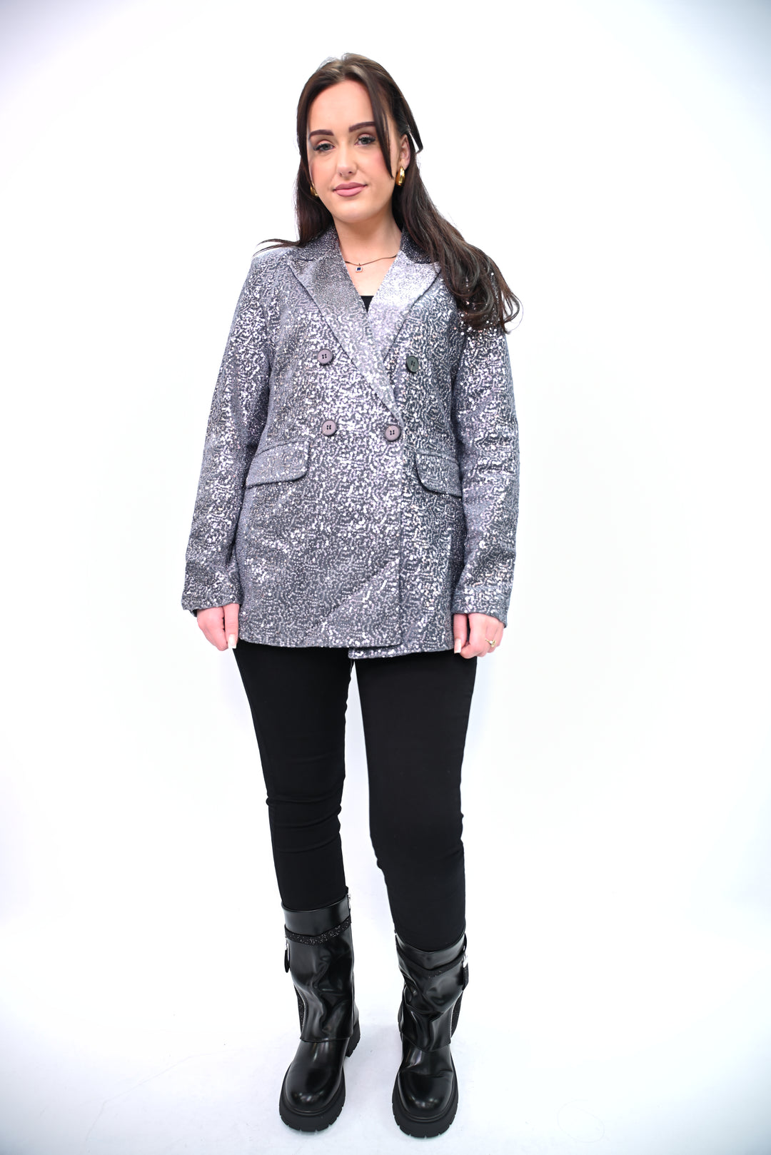 Blazer Paillette Sequin Blazer Cherry Koko 8309