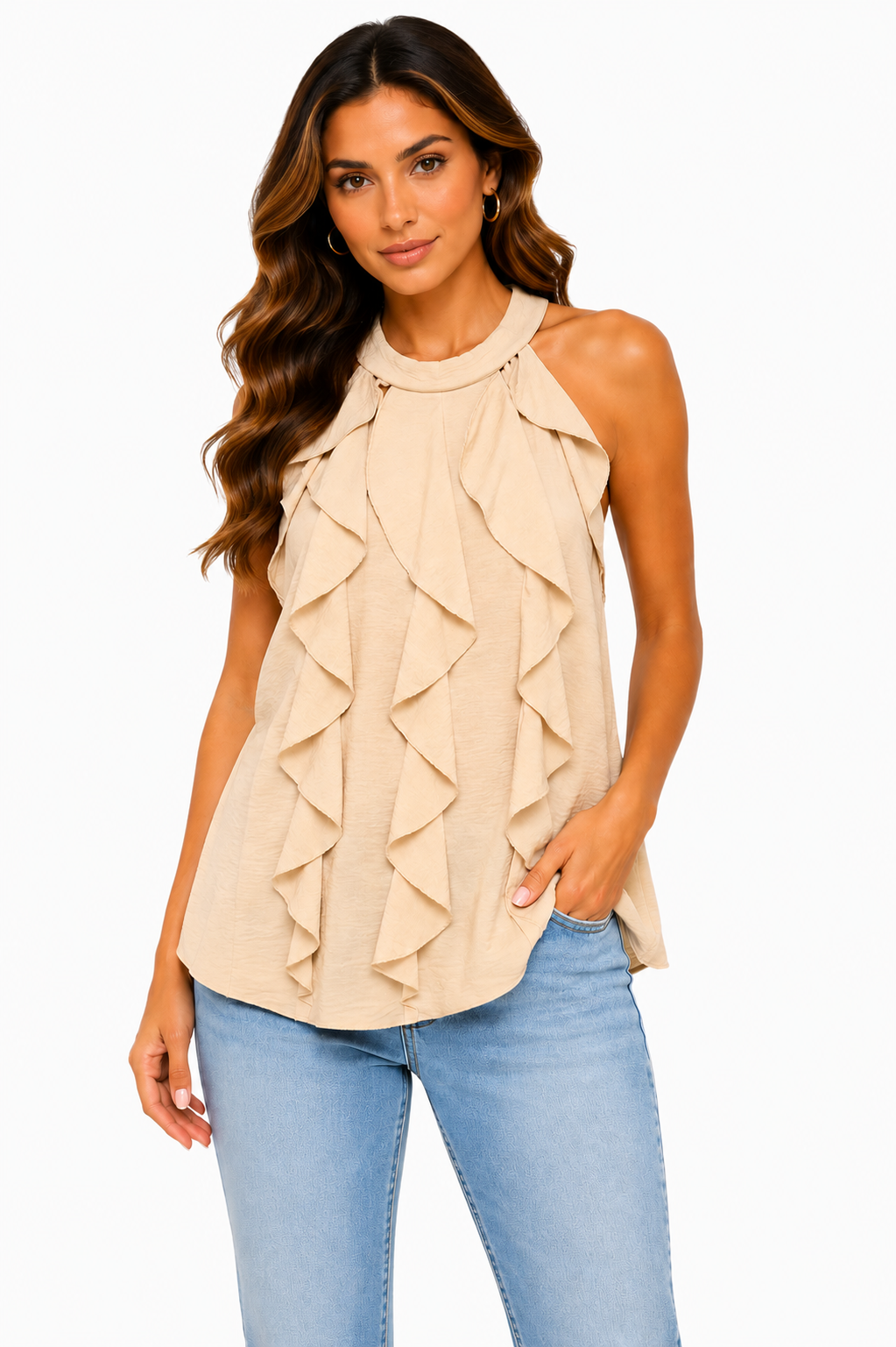Aurélia Cascade Halter Top 15963