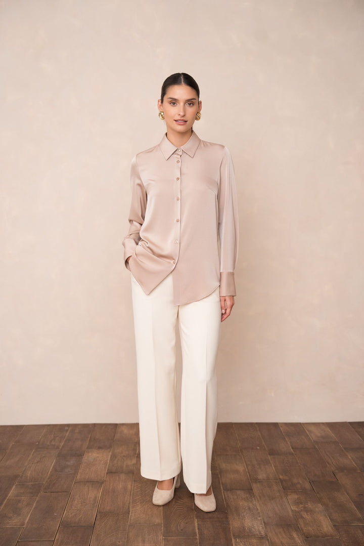 Blouse satijn Champagne Drift CH-7973