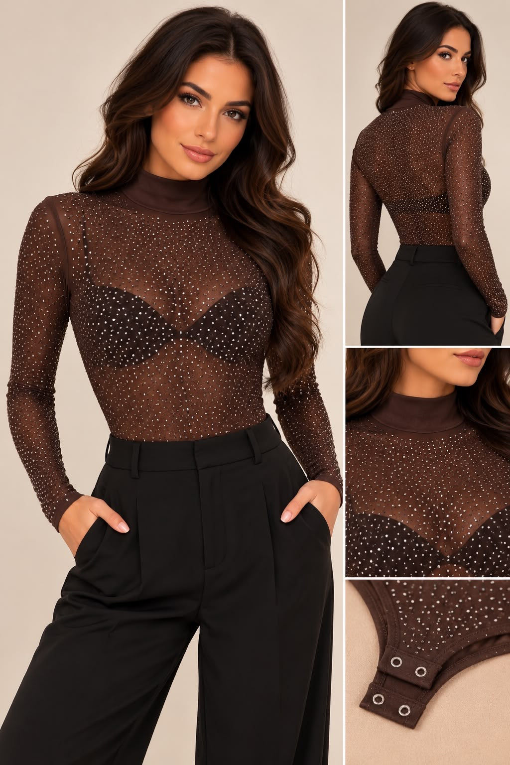 Glitter Mesh Body met Coltrui LZ1001