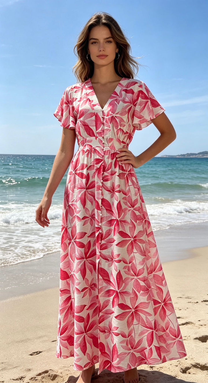 Isla Bloom Maxi Dress – Pink Paradise L62050
