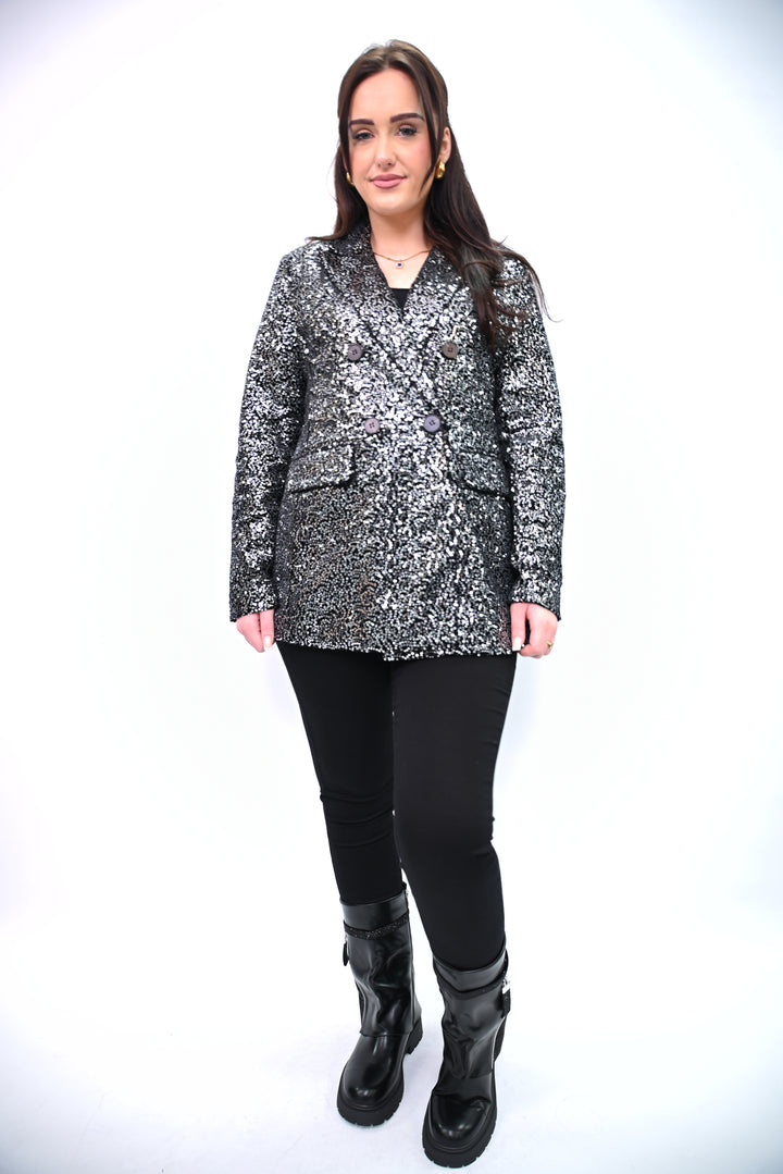 Blazer Paillette Sequin Blazer Cherry Koko 8309