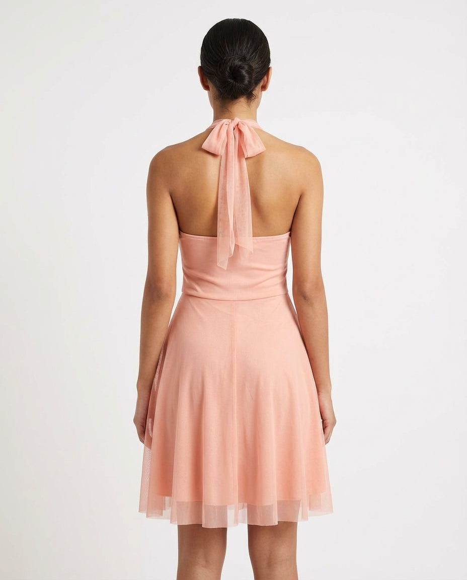 Vert Velours – Halterjurk met Plissé 3444