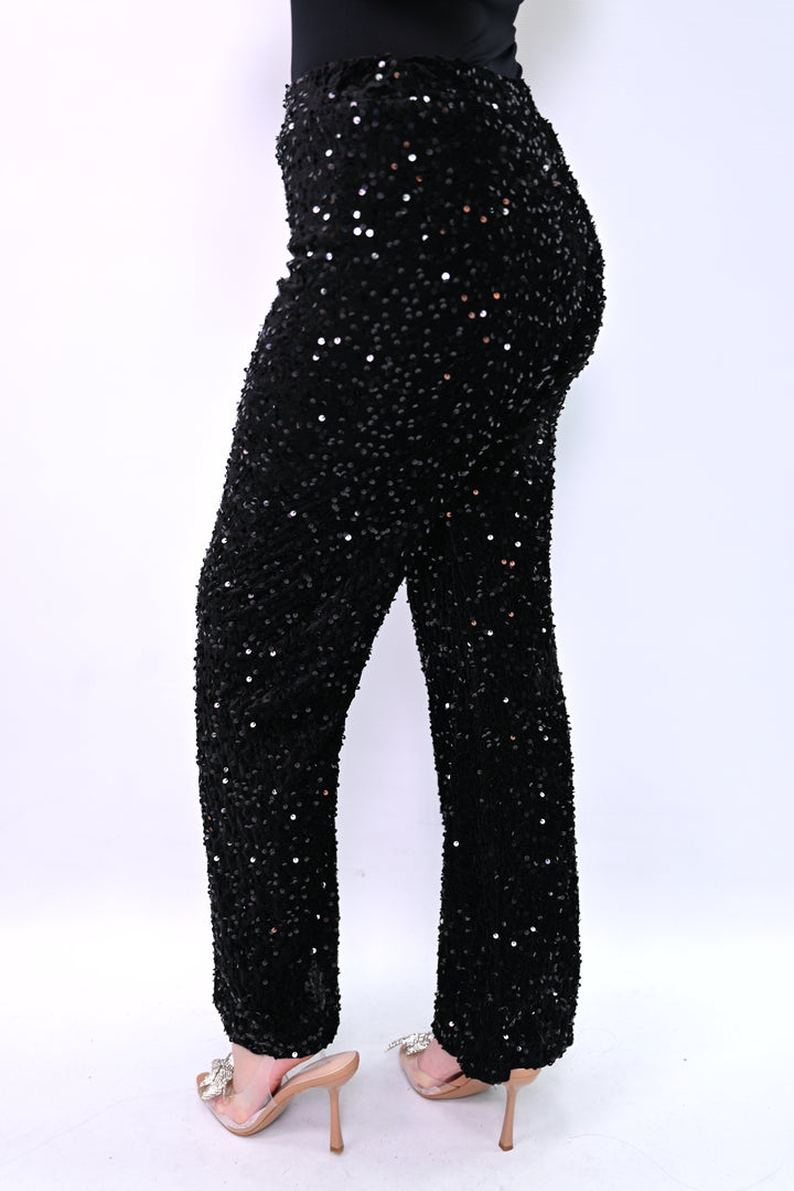 Noir Scintille Broeken Paillette met voering 10460