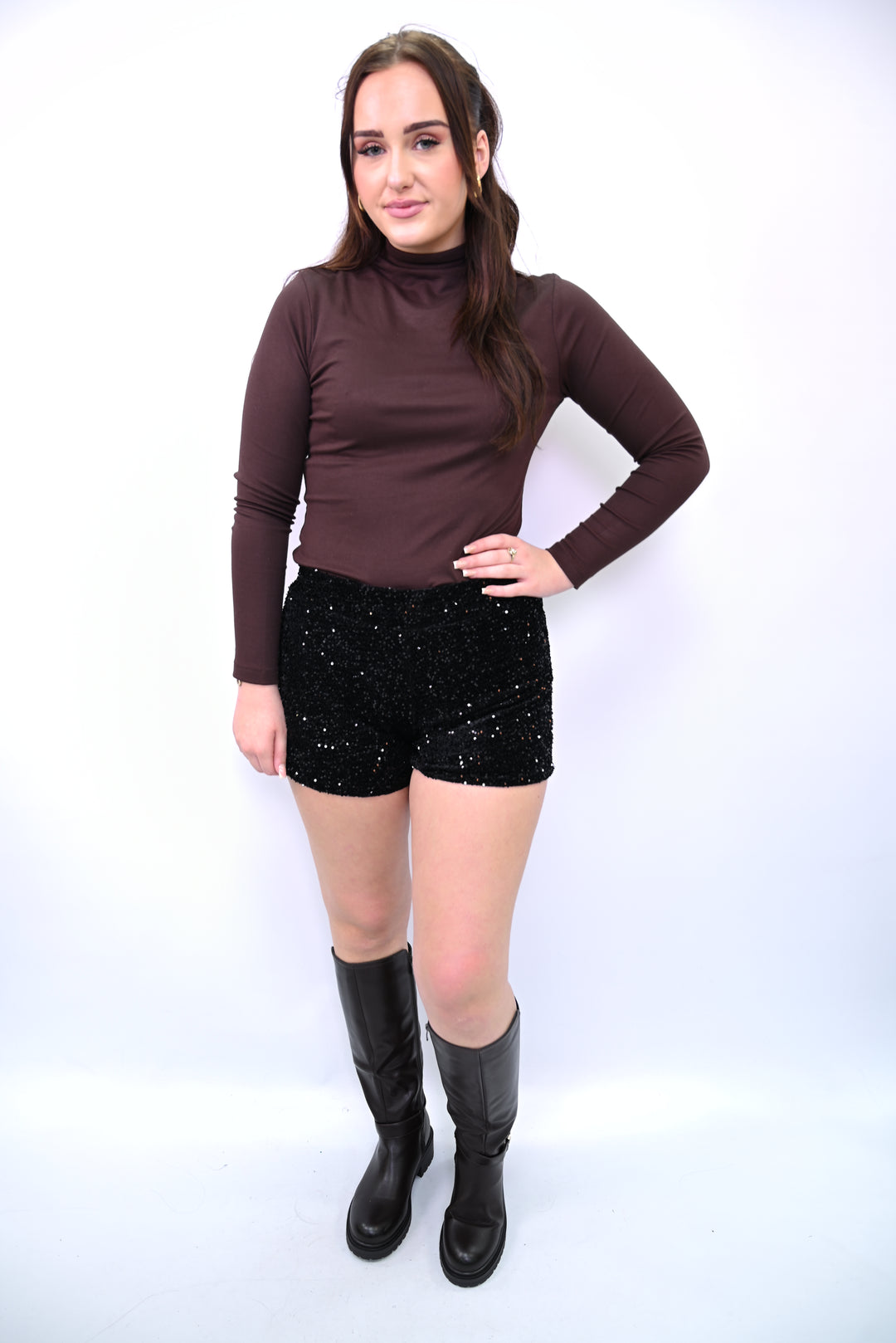 Sequin High-Waist Shorts 92825