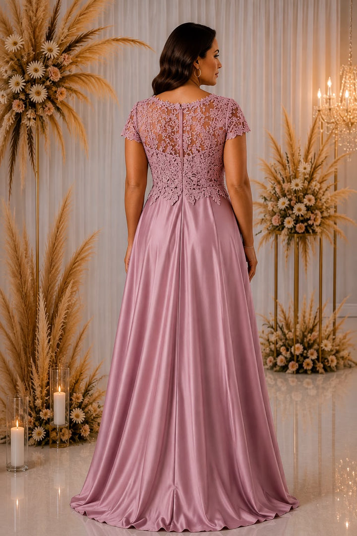 Celeste Lace Satin Gown – Curve Collection 9435