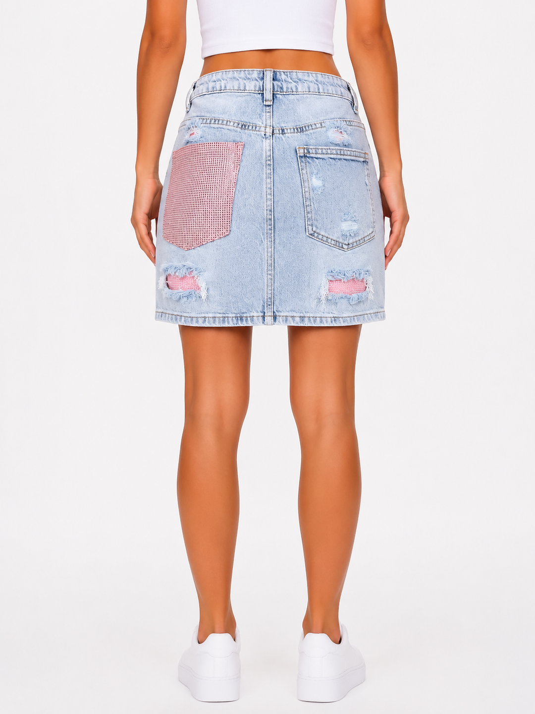 Rosalie Spark Denim Skirt – Light Blue VS MISS H3070