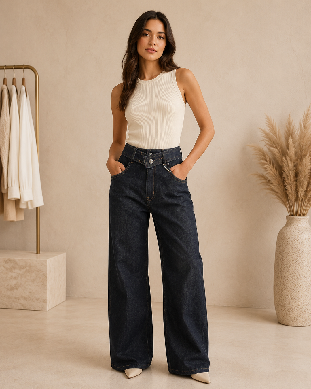 Elara Double Waist Wide Leg Jeans VSMISS 9645