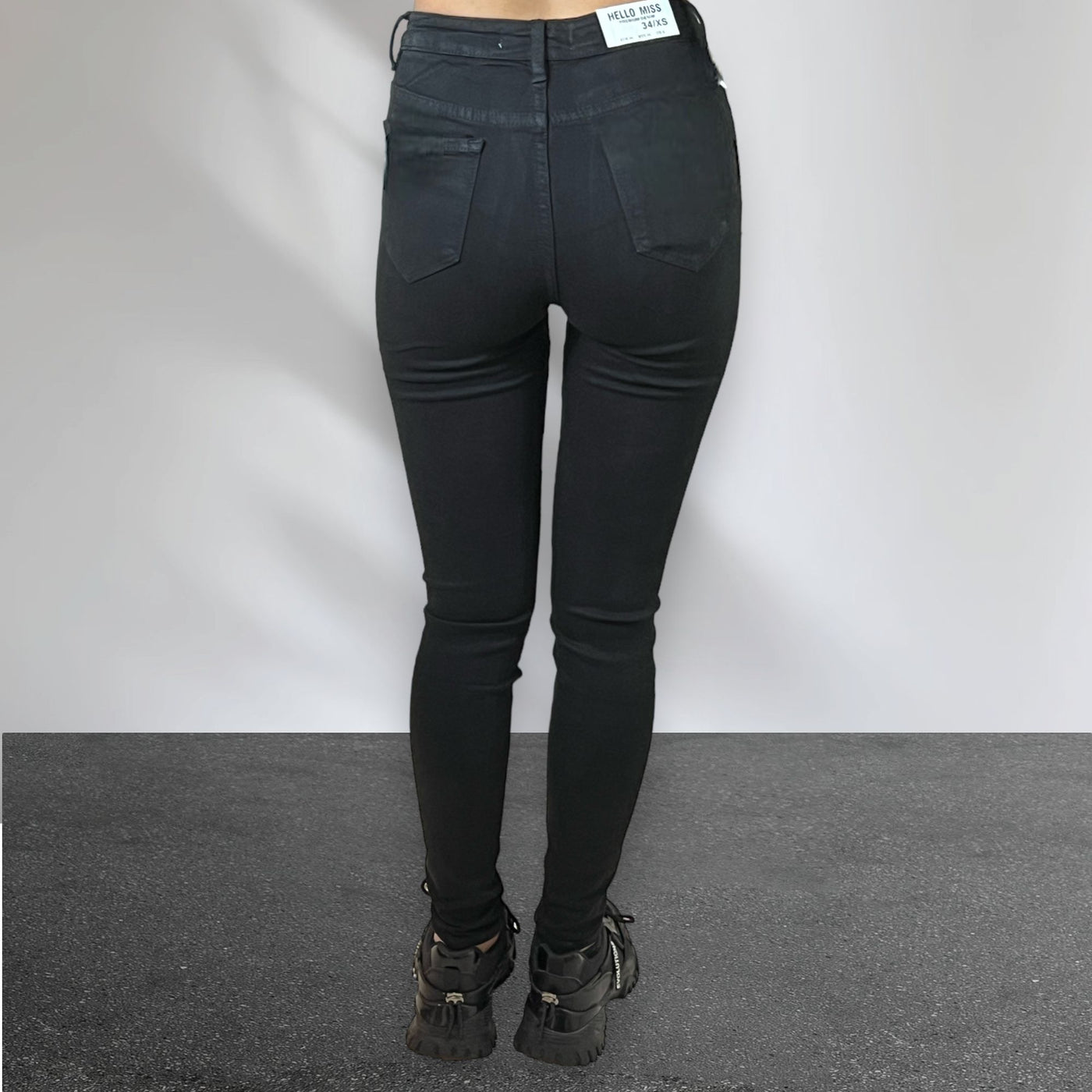 Skinny jeans Hello Miss zwart H625-1