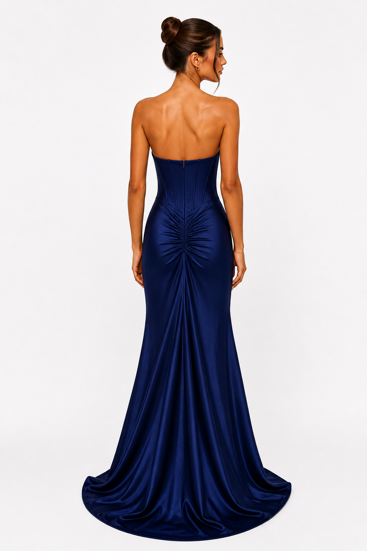 Ruby Elegance Corset Gown – Satin Luxe Edition F86059