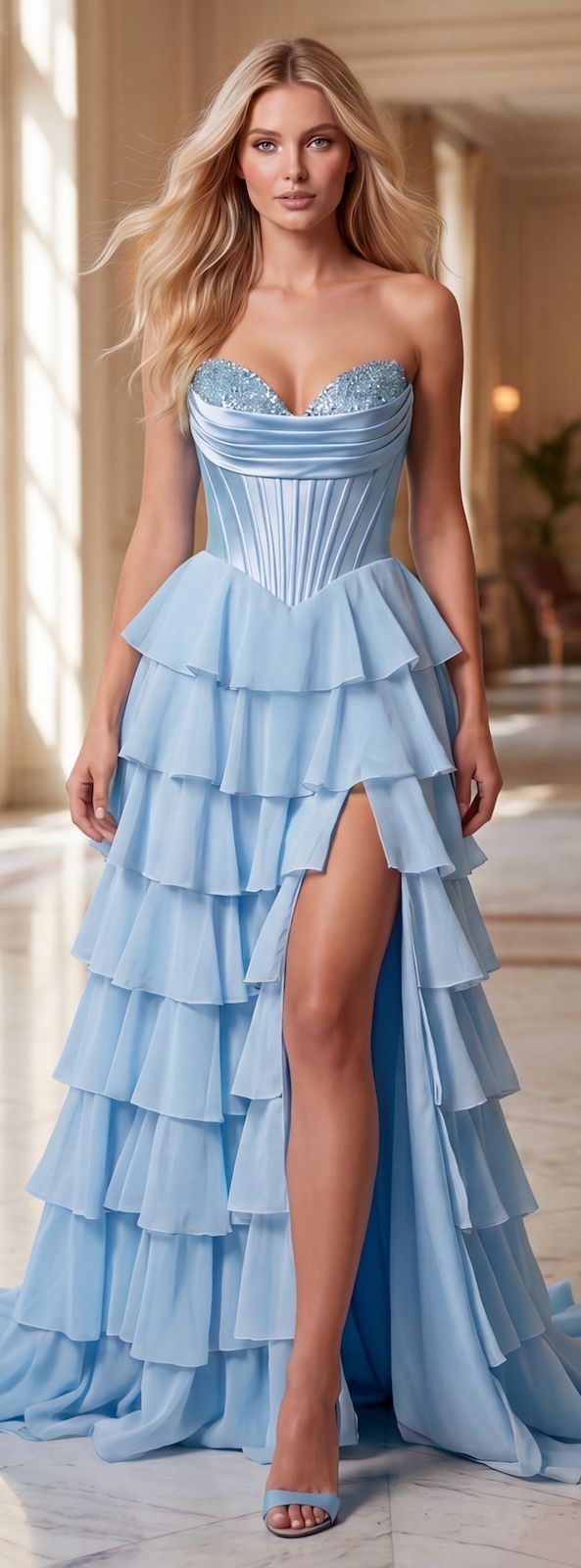 Celestia Ruffle Glam Gown 26196