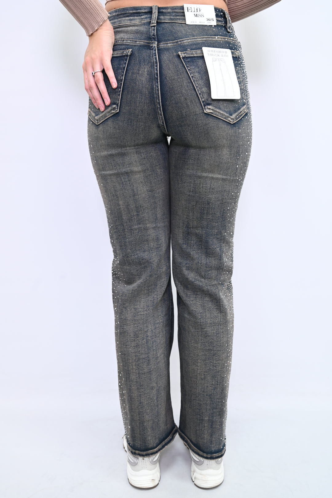StarDust Speckled Denim Wideleg HelloMiss H927-2