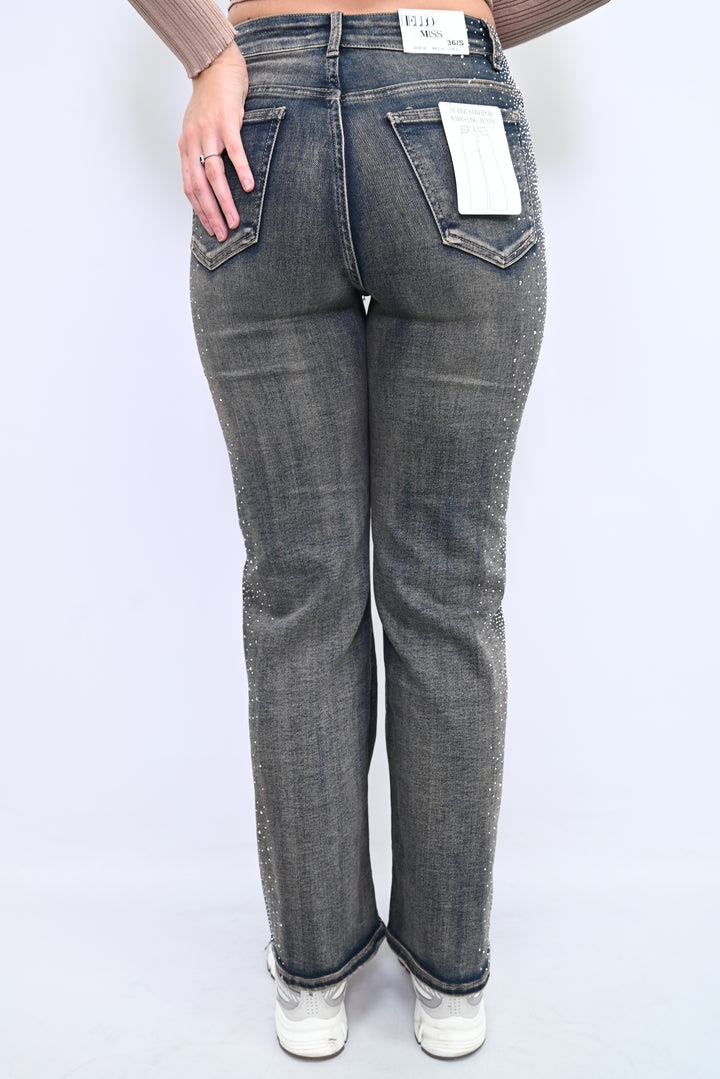 StarDust Speckled Denim Wideleg HelloMiss H927-2