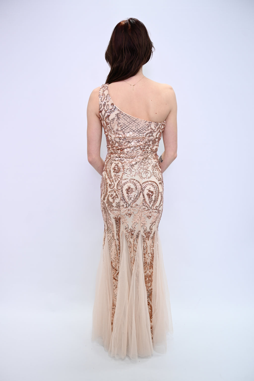 Midnight Elegance – One-shoulder avondjurk met verfijnde details 16552