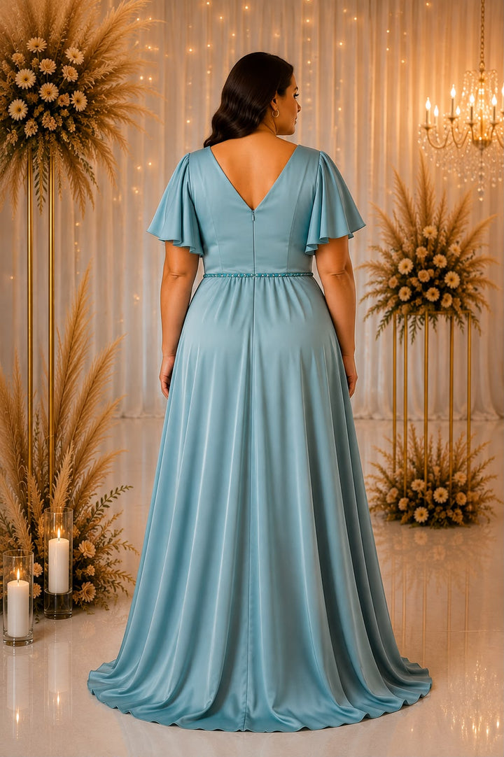 Amara Satin Evening Gown – Curve Collection R8331G