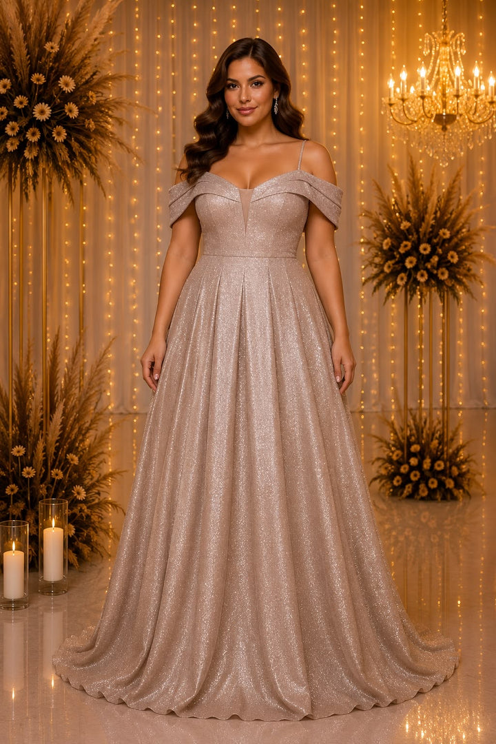 Elodie Sparkle Off-Shoulder Gown – Curve Collection
R1836G