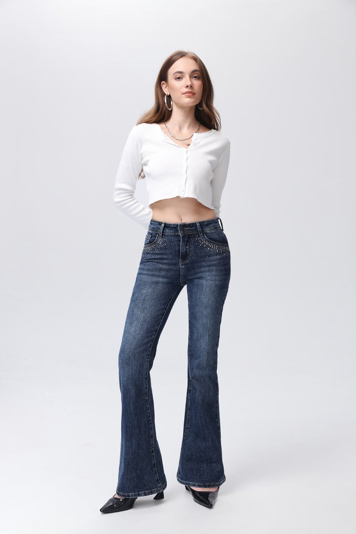 Midnight Crystal Flare Jeans Sarah John ST1112-1