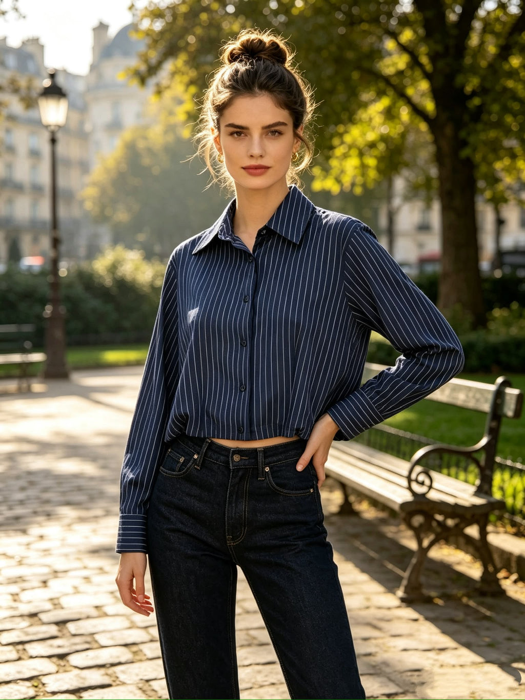 Gestreepte Damesblouse – Tijdloze Elegantie BN013