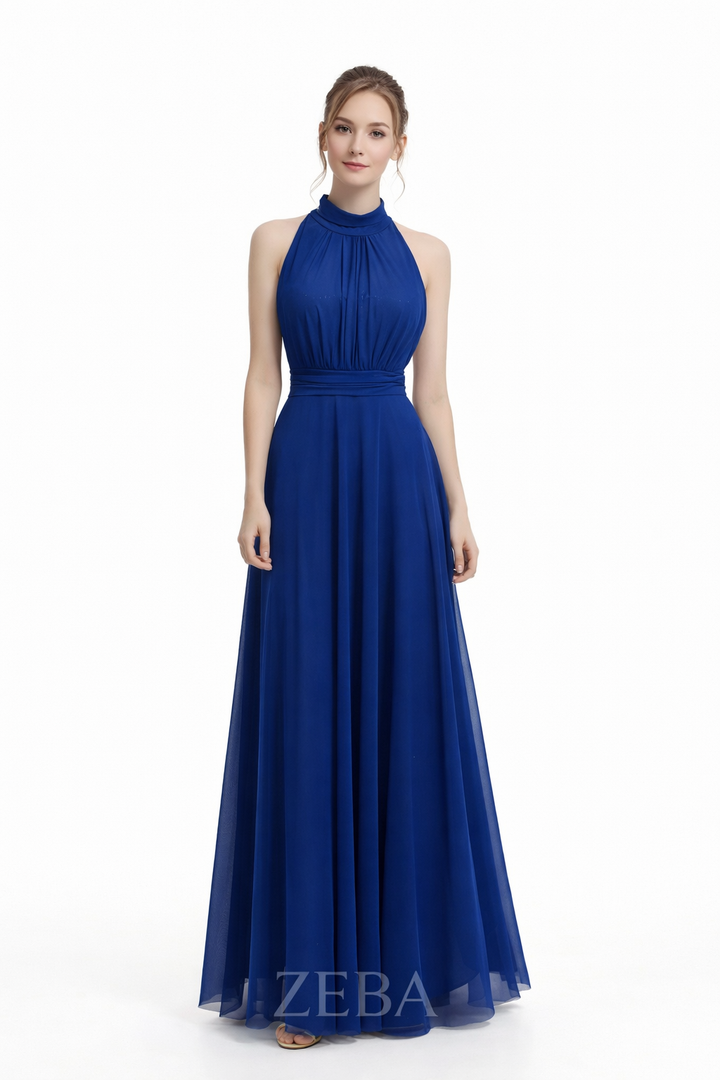 Midnight Grace Halter Glitter Maxi Gown – Elegant Open Back Evening Dress 20037