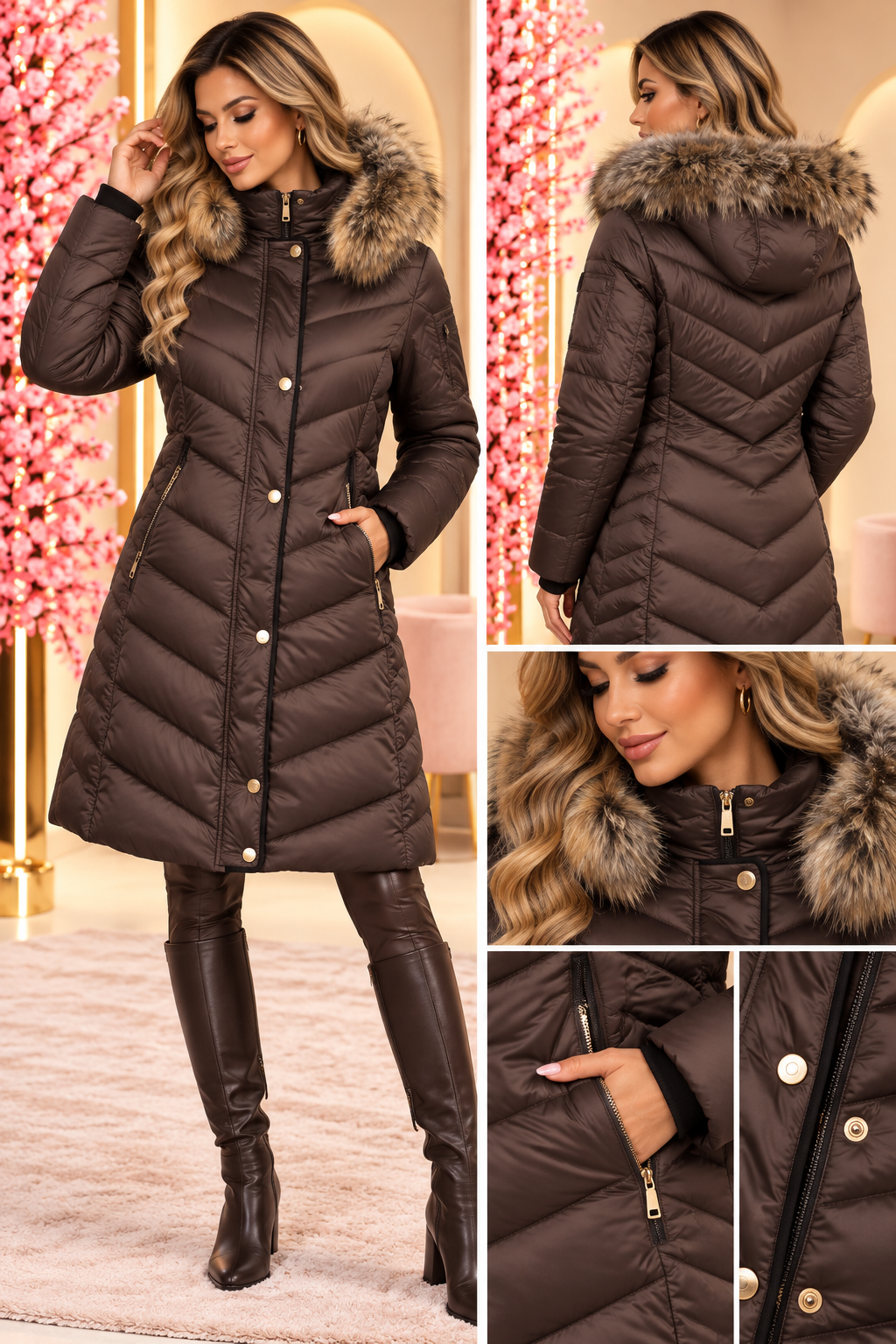 Aurora Luxe Faux Fur Puffer Coat NA6005