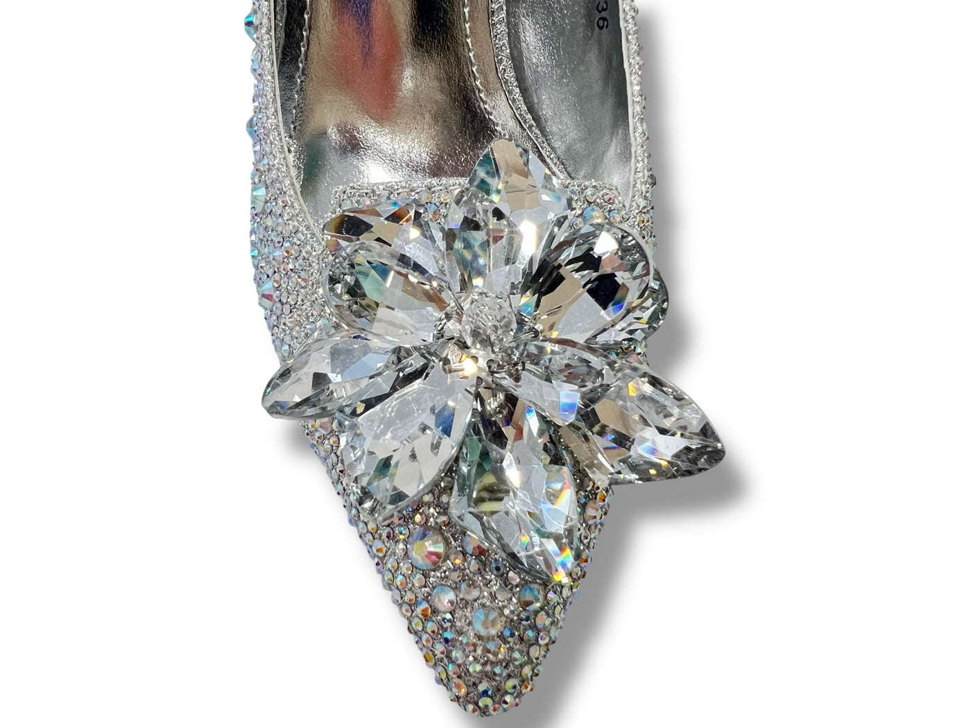 Glinsterende Luxe Hakken met Strass en Bloemdecoratie EG1640B
