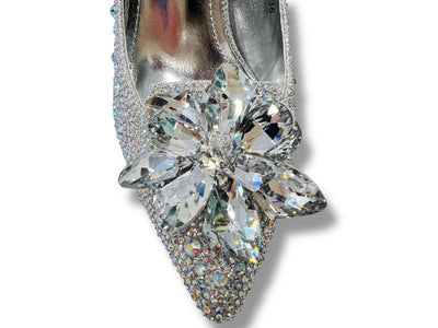 Glinsterende Luxe Hakken met Strass en Bloemdecoratie EG1640B