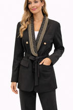 Monroe Royale Studded Blazer – Burgundy 1856
