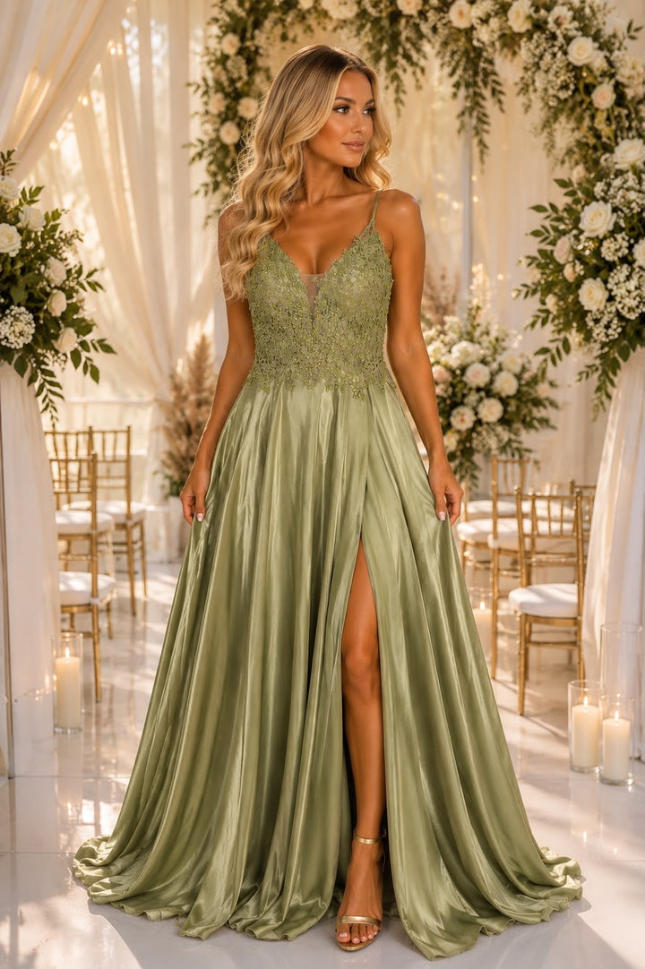 Celeste Lace Satin Gown 9471