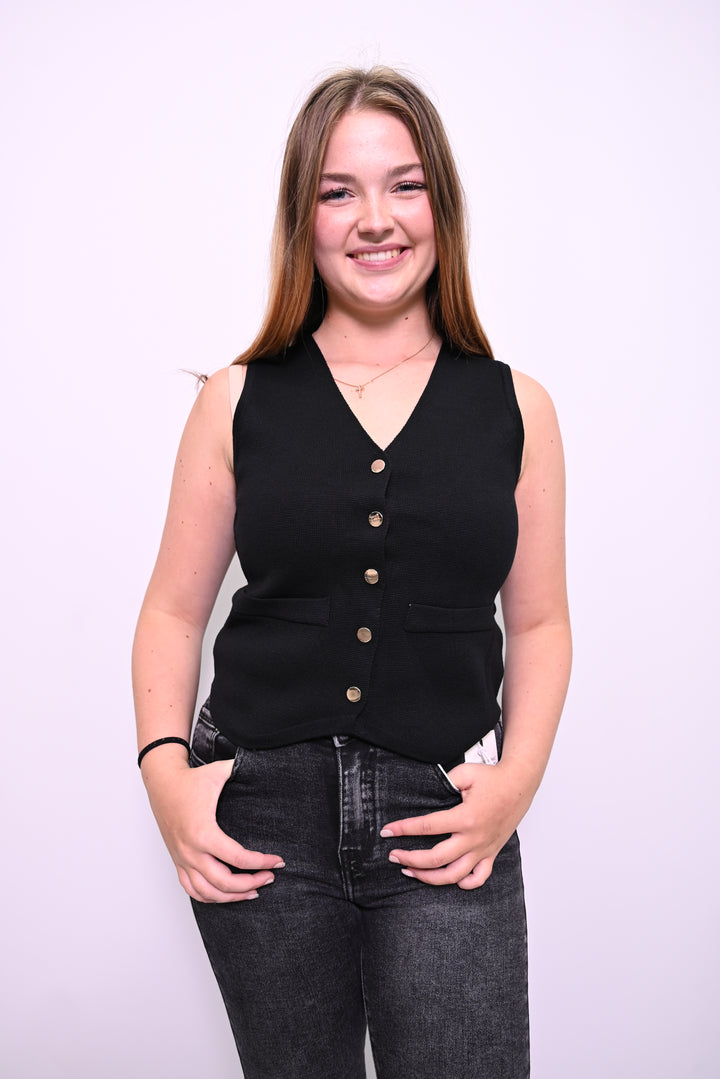 Button-Up Tailored Vest 7061