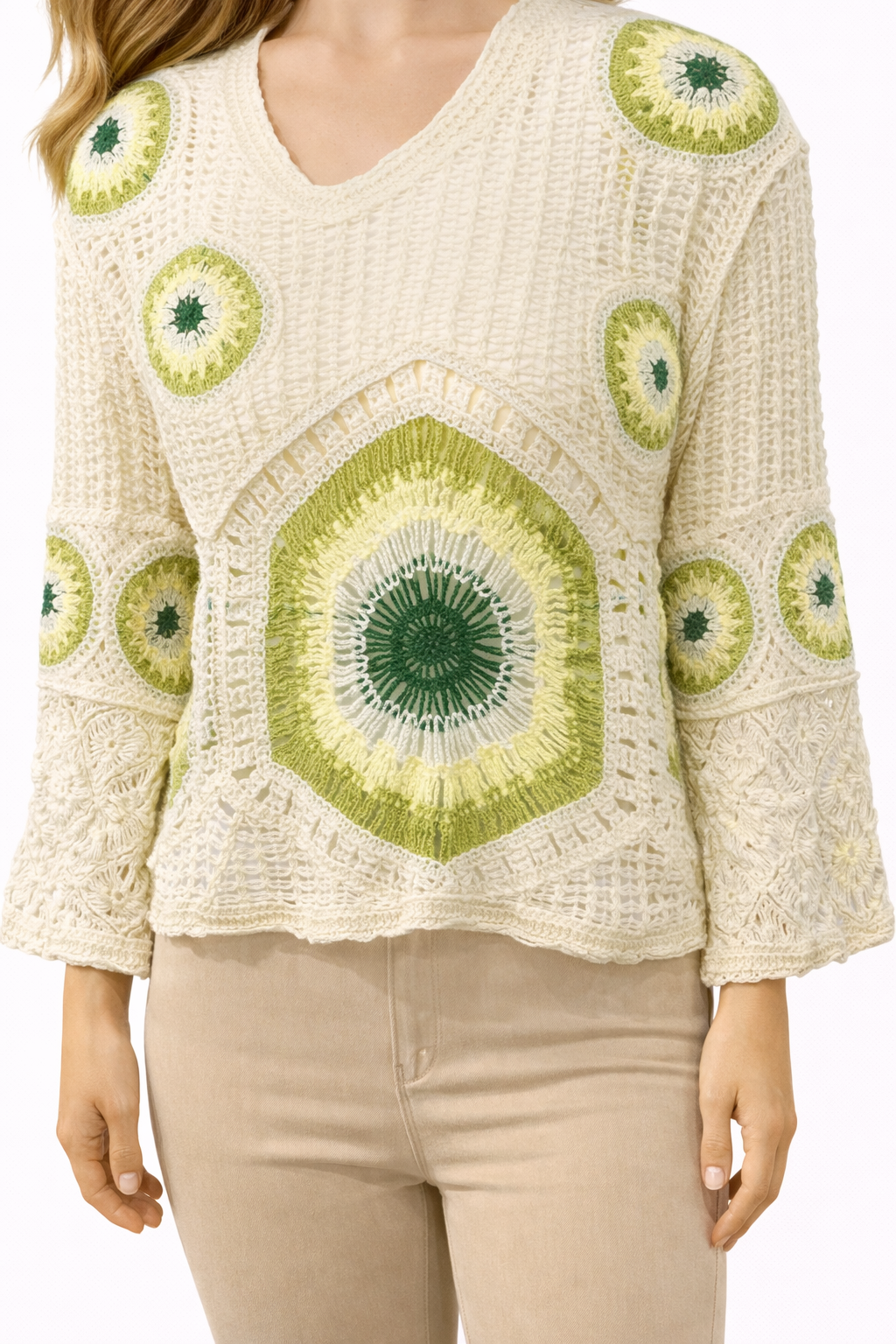 Bohemian Crochet Top – Zwart/Wit Ibiza Style M501