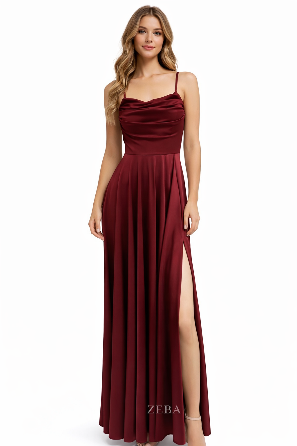 ZEBA Elegant Drape Maxi Jurk met Split 42274