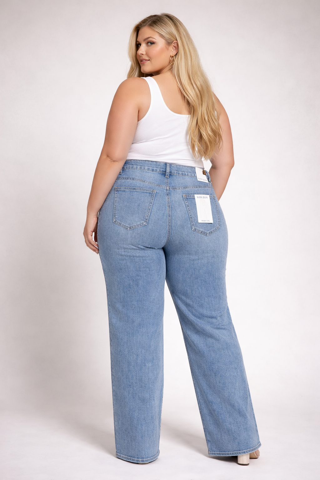 Queensize Stiplijn Straight-Fit Jeans KATHY C032