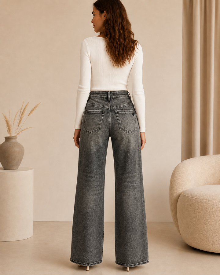 Naomi Washed Grey Wide Leg Jeans VSMISS XJ503