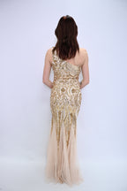 Midnight Elegance – One-shoulder avondjurk met verfijnde details 16552
