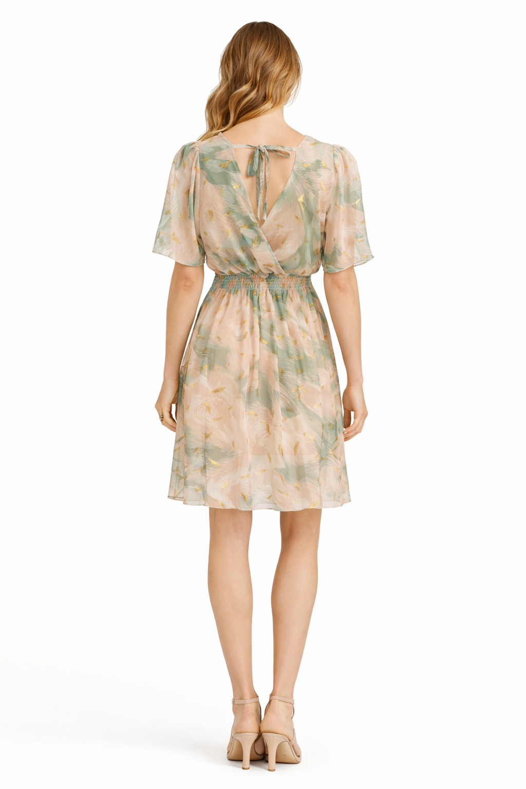 Elara Chiffon Zomerjurk met Gouden Details 55080
