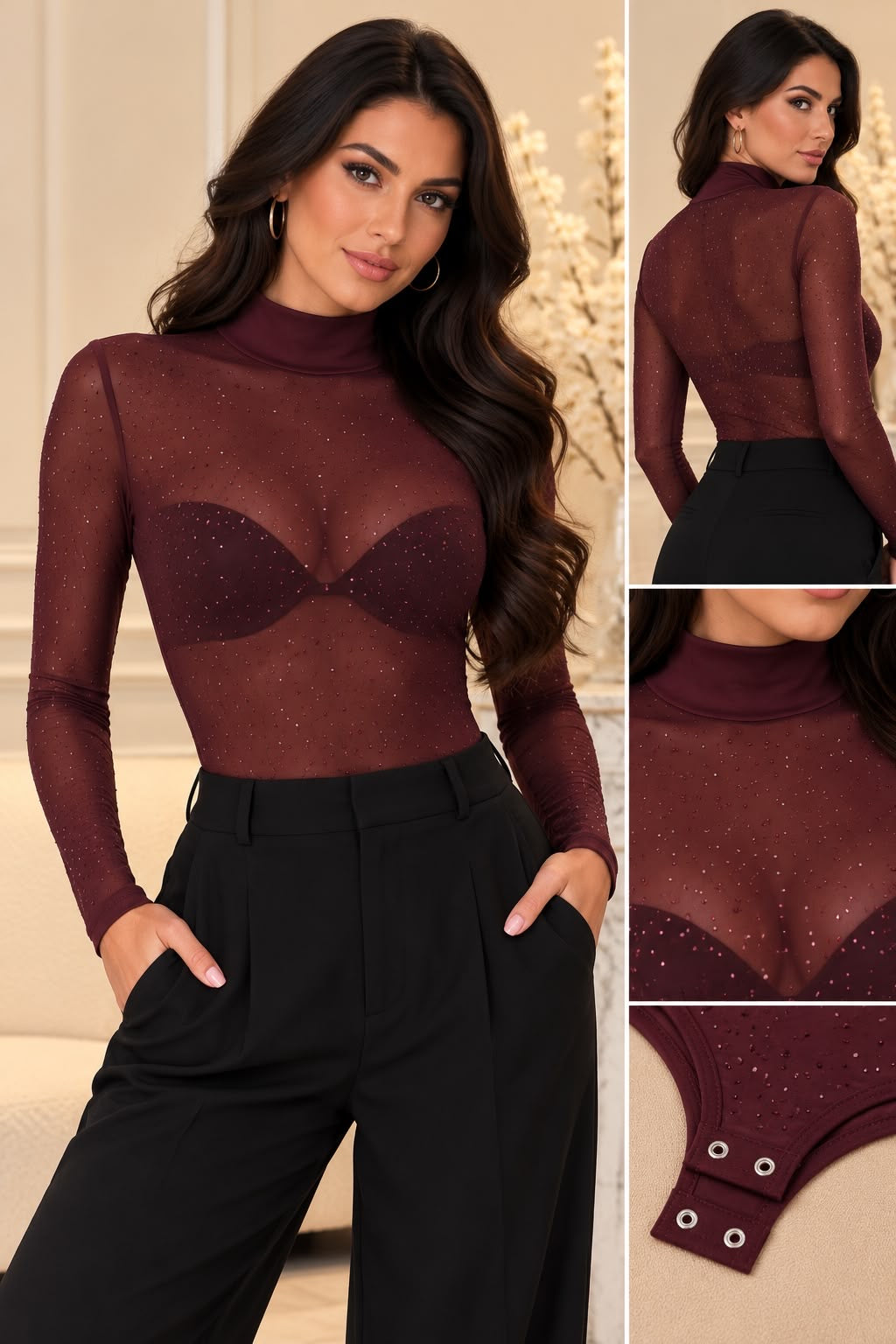 Glitter Mesh Body met Coltrui LZ1001