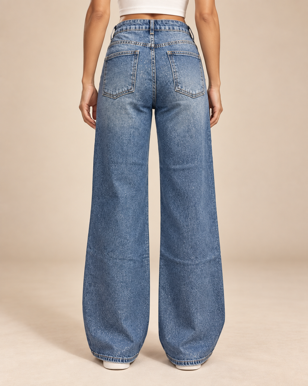 Shimmer Wide Leg Jeans – Blue Sarah John ST1148-2