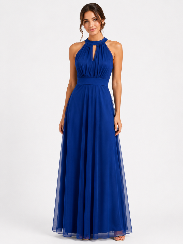 Royal Blue Elegance Halter Galajurk 3590
