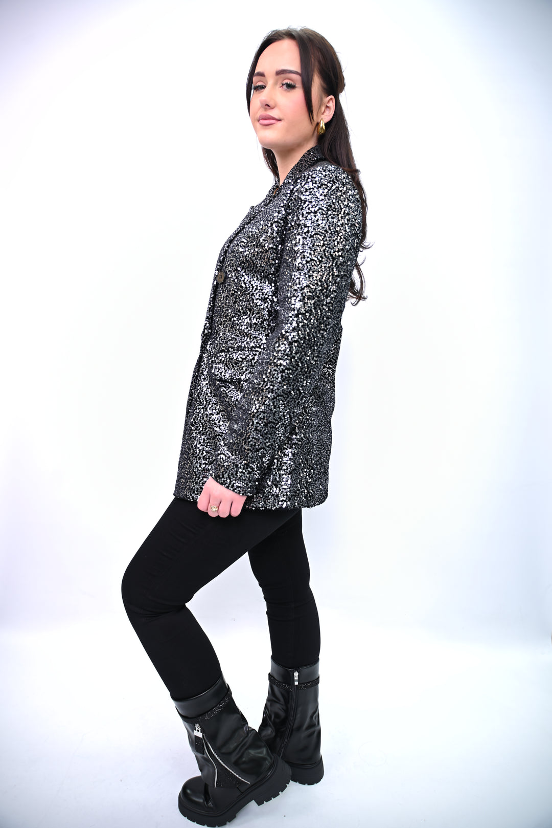 Blazer Paillette Sequin Blazer Cherry Koko 8309