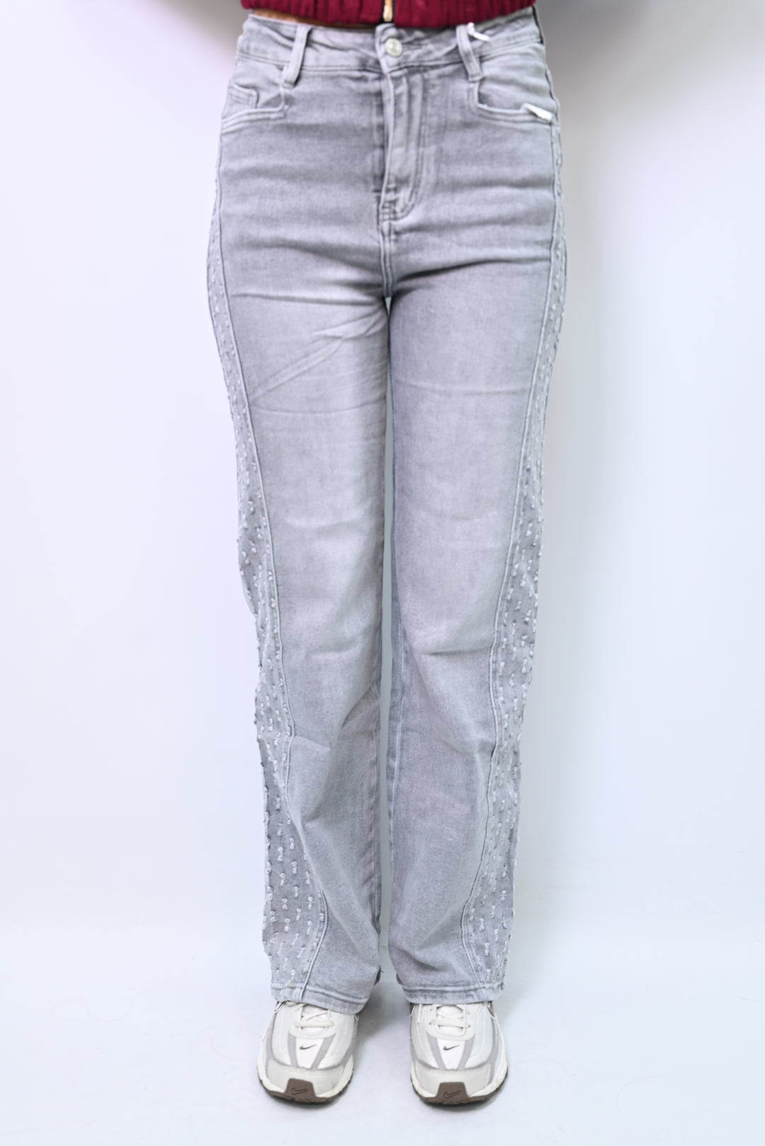 Shadow Line Wide-Leg Jeans HelloMiss H953-2