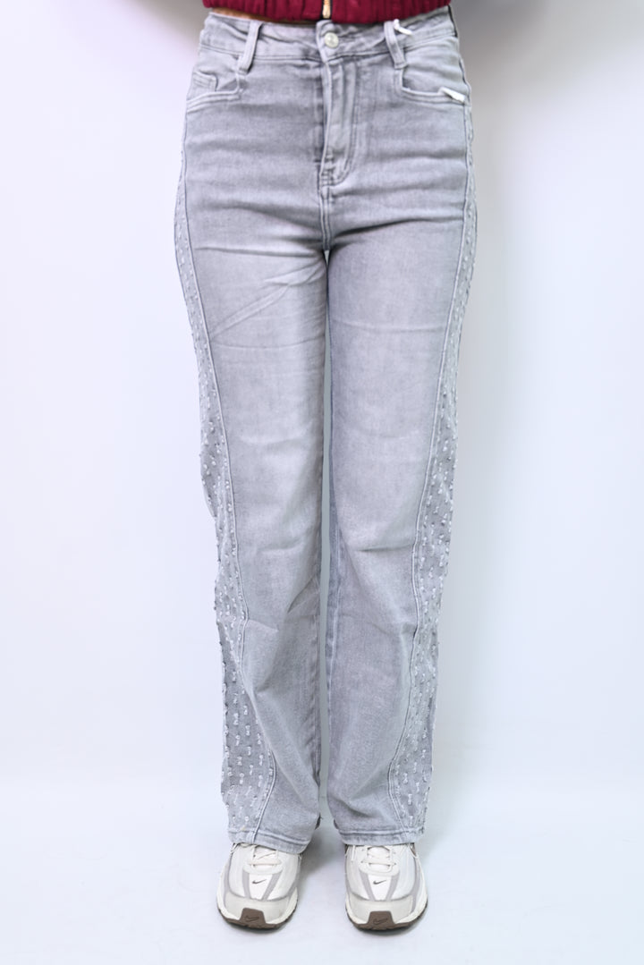 Shadow Line Wide-Leg Jeans HelloMiss H953-2