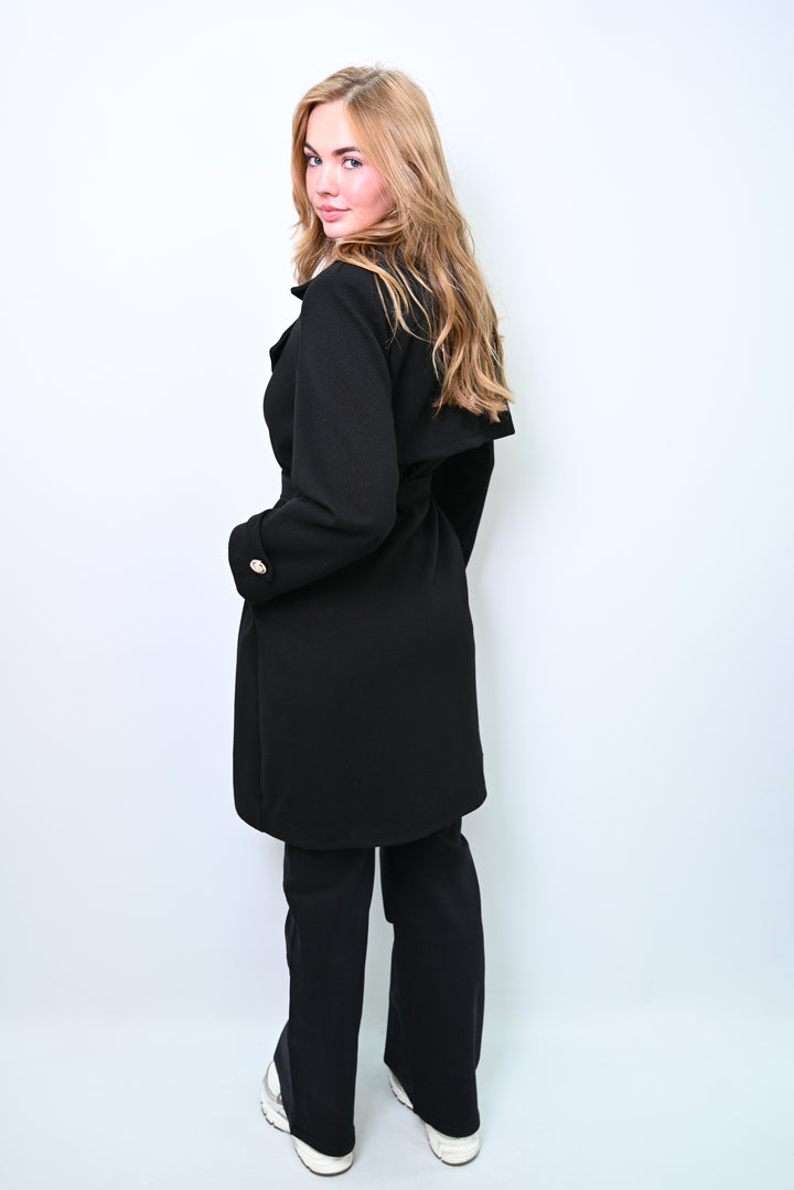 Crimson Veil – Belted Statement Coat 88139