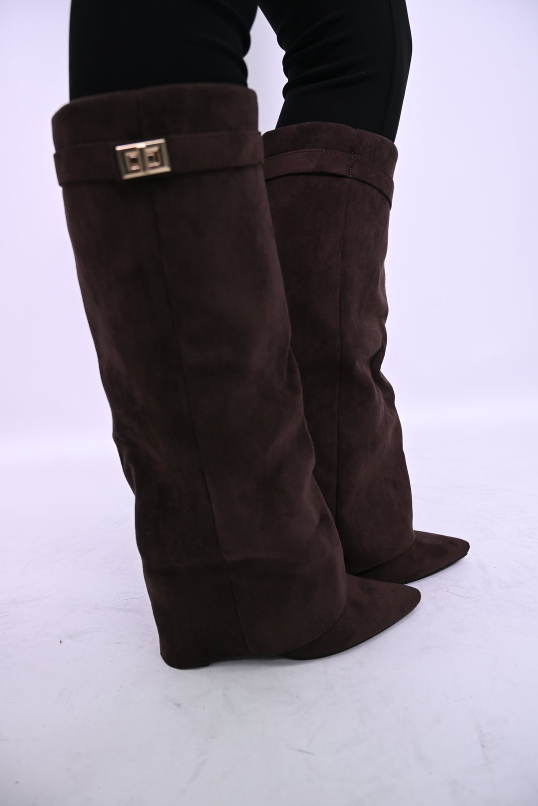 Lange Sharkboots Suède 6885